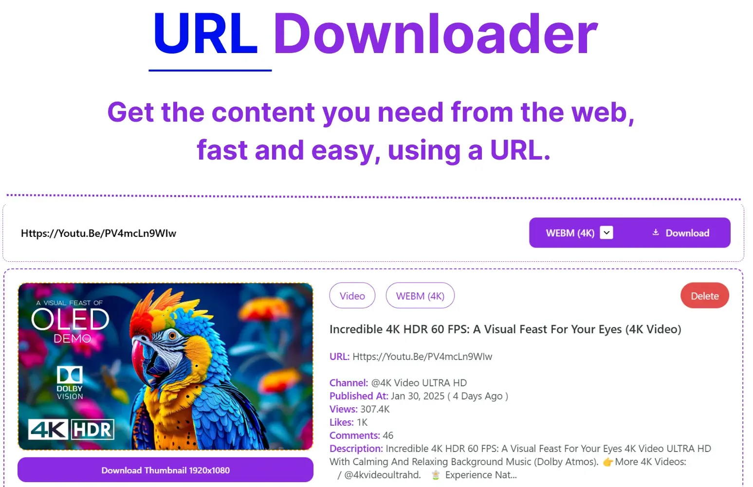 Free URL Downloader